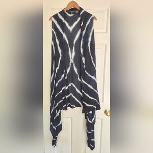 Women's Greater Good Navy & White Tie-Dye Sleeveless Cardigan One Size Fits All